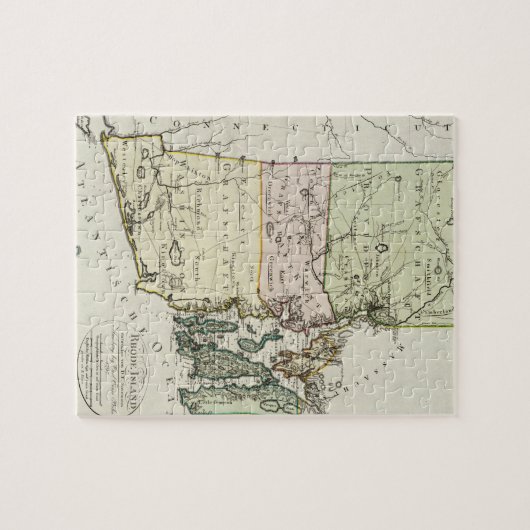 kaart van het eiland Rhode (1797) Legpuzzel (Horizontaal)