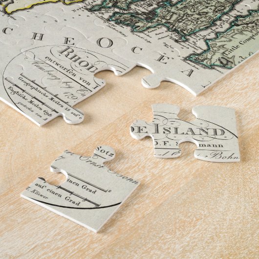 kaart van het eiland Rhode (1797) Legpuzzel (Zijkant)