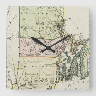  kaart van het eiland Rhode (1797) Vierkante Klok