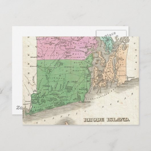  kaart van het eiland Rhode (1827) (Voorkant / Achterkant)