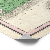 kaart van het eiland Rhode (1827) Poster (Hoek)