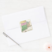 kaart van het eiland Rhode (1827) Vierkante Sticker (Envelop)