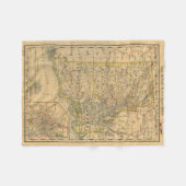  kaart van het eiland Rhode (1875) Fleece Deken (Voorkant (Horizontaal))