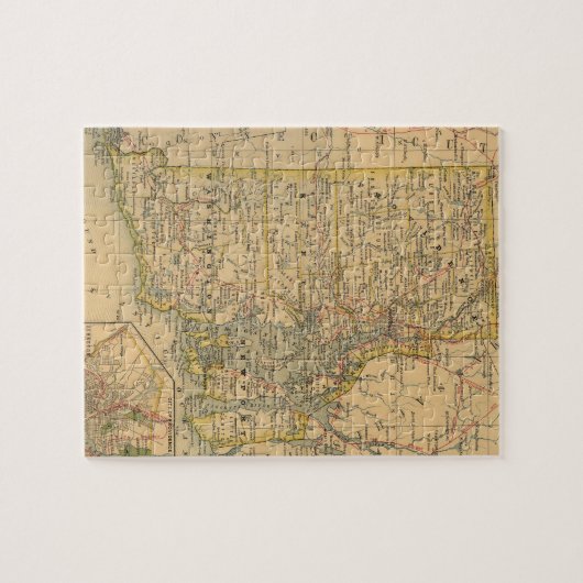  kaart van het eiland Rhode (1875) Legpuzzel (Horizontaal)