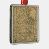 kaart van het eiland Rhode (1875) Metalen Ornament (Rechts)