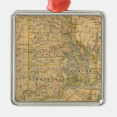 kaart van het eiland Rhode (1875) Metalen Ornament (Voorkant)