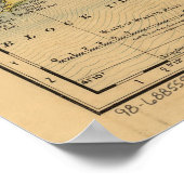 kaart van het eiland Rhode (1875) Poster (Hoek)