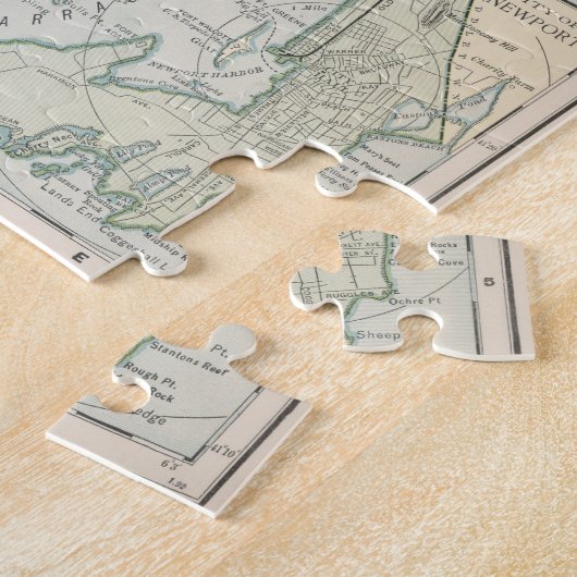  kaart van het eiland Rhode (1891) Legpuzzel (Zijkant)