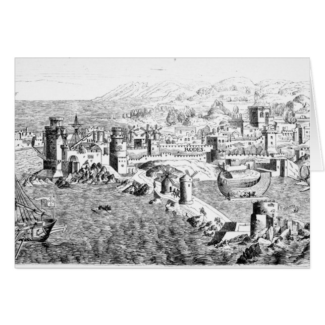 Kaart van het eiland Rhodes (Voorkant Horizontaal)