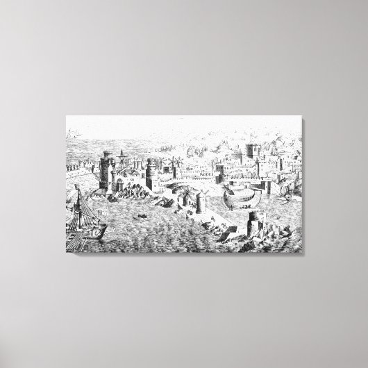Kaart van het eiland Rhodes Canvas Afdruk (Voorkant)