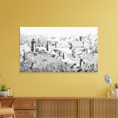 Kaart van het eiland Rhodes Canvas Afdruk (Insitu (Woonkamer))