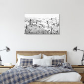 Kaart van het eiland Rhodes Canvas Afdruk (Insitu (Slaapkamer))