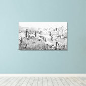 Kaart van het eiland Rhodes Canvas Afdruk (Insitu (Houten vloer))
