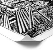 Kaart van het eiland Rhodes Poster (Hoek)