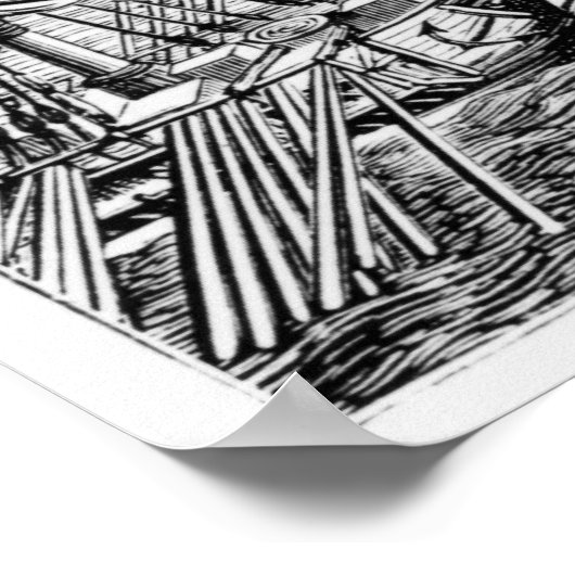 Kaart van het eiland Rhodes Poster (Hoek)