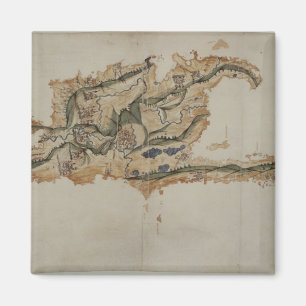 Kaart van het eiland Santo Domingo Magneet