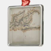 Kaart van het eiland Santo Domingo Metalen Ornament (Links)