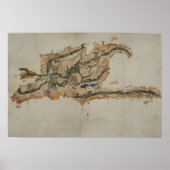 Kaart van het eiland Santo Domingo Poster (Voorkant)