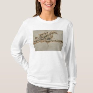 Kaart van het eiland Santo Domingo T-shirt