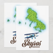 Kaart van het eiland Skyros Griekenland (Voorkant / Achterkant)