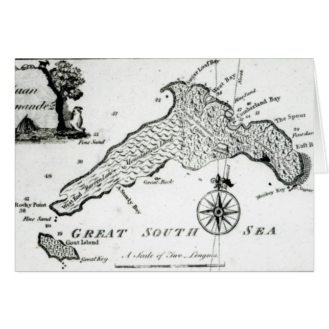 Kaart van het eiland South Pacific, 1800 (Voorkant Horizontaal)