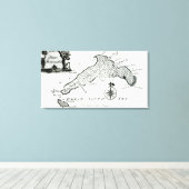Kaart van het eiland South Pacific, 1800 Canvas Afdruk (Insitu (Houten vloer))