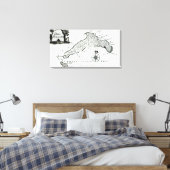 Kaart van het eiland South Pacific, 1800 Canvas Afdruk (Insitu (Slaapkamer))