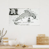 Kaart van het eiland South Pacific, 1800 Poster (Keuken)