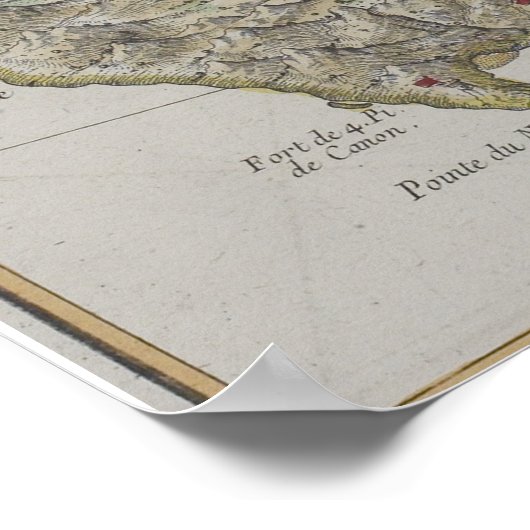 Kaart van het eiland St. Helena Poster (Hoek)