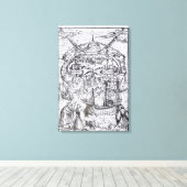 Kaart van het eiland Utopia, Boekarchitectuur Canvas Afdruk (Insitu (Houten vloer))