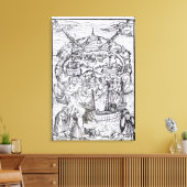 Kaart van het eiland Utopia, Boekarchitectuur Canvas Afdruk (Insitu (Woonkamer))