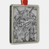 Kaart van het eiland Utopia, Boekarchitectuur Metalen Ornament (Rechts)