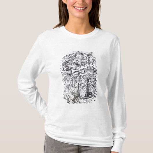 Kaart van het eiland Utopia, Boekarchitectuur T-shirt (Voorkant)