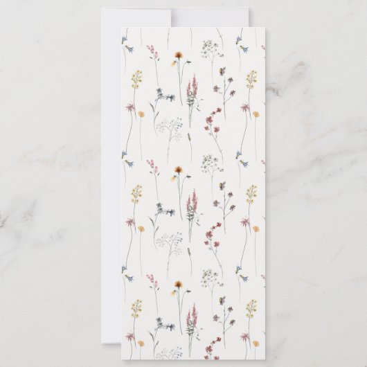 Kaart van het Elegant roze Wildflower Crest Weddin (Achterkant)