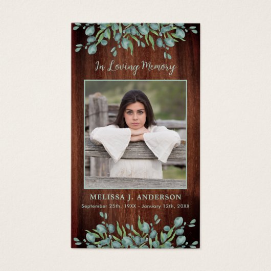 Kaart van het eucalyptusgebed (Voorkant)