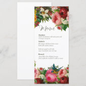 Kaart van het Floral Wedding Menu (Voorkant / Achterkant)