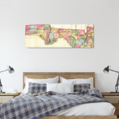 kaart van het Florida Panhandle (1870) Canvas Afdruk (Insitu (Slaapkamer))