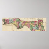  kaart van het Florida Panhandle (1870) Poster (Voorkant)