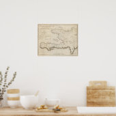 Kaart van het Franse deel van St. Domingo Poster (Keuken)