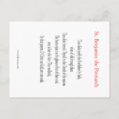 Kaart van het gebed van patriarch Benjamin (Achterkant)