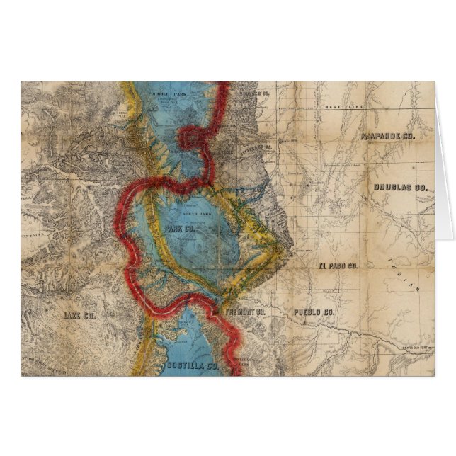 Kaart van het gebied Colorado (Voorkant Horizontaal)