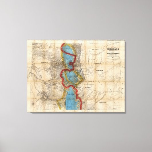 Kaart van het gebied Colorado Canvas Afdruk (Voorkant)