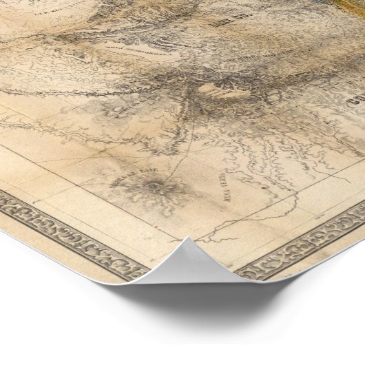 Kaart van het gebied Colorado Poster (Hoek)