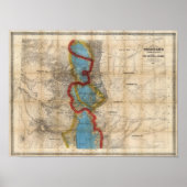 Kaart van het gebied Colorado Poster (Voorkant)