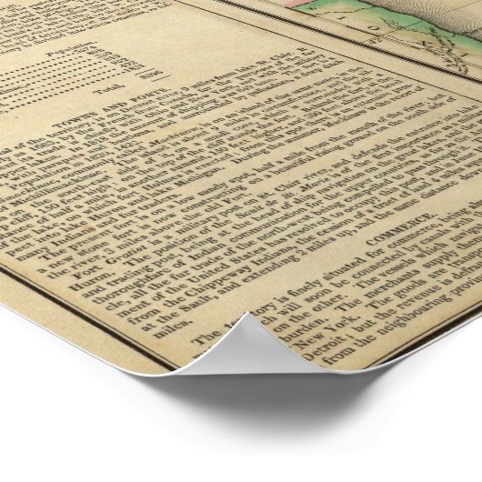 Kaart van het gebied Michigan Poster (Hoek)