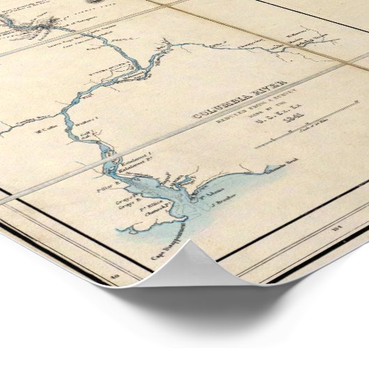 Kaart van het gebied Oregon 2 Poster (Hoek)