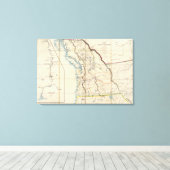 Kaart van het gebied Oregon Canvas Afdruk (Insitu (Houten vloer))