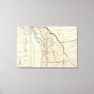 Kaart van het gebied Oregon Canvas Afdruk