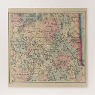 kaart van het gebied van de NH-meren (1890) Legpuzzel