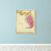 Kaart van het Gebied van Florida Canvas Afdruk (Insitu (Houten vloer))